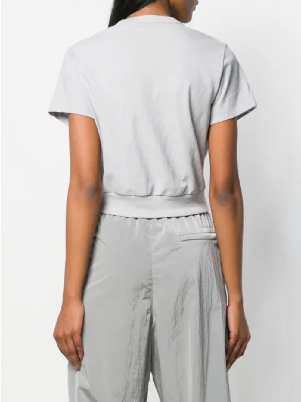 Alexander Wang Key Hole White Basic Cropped T Shirt Small Model Off Duty - Picture 3 of 7